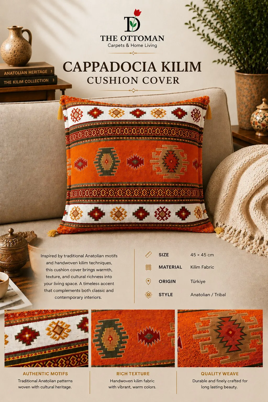 Cappadocia Kilim Cushion Cover