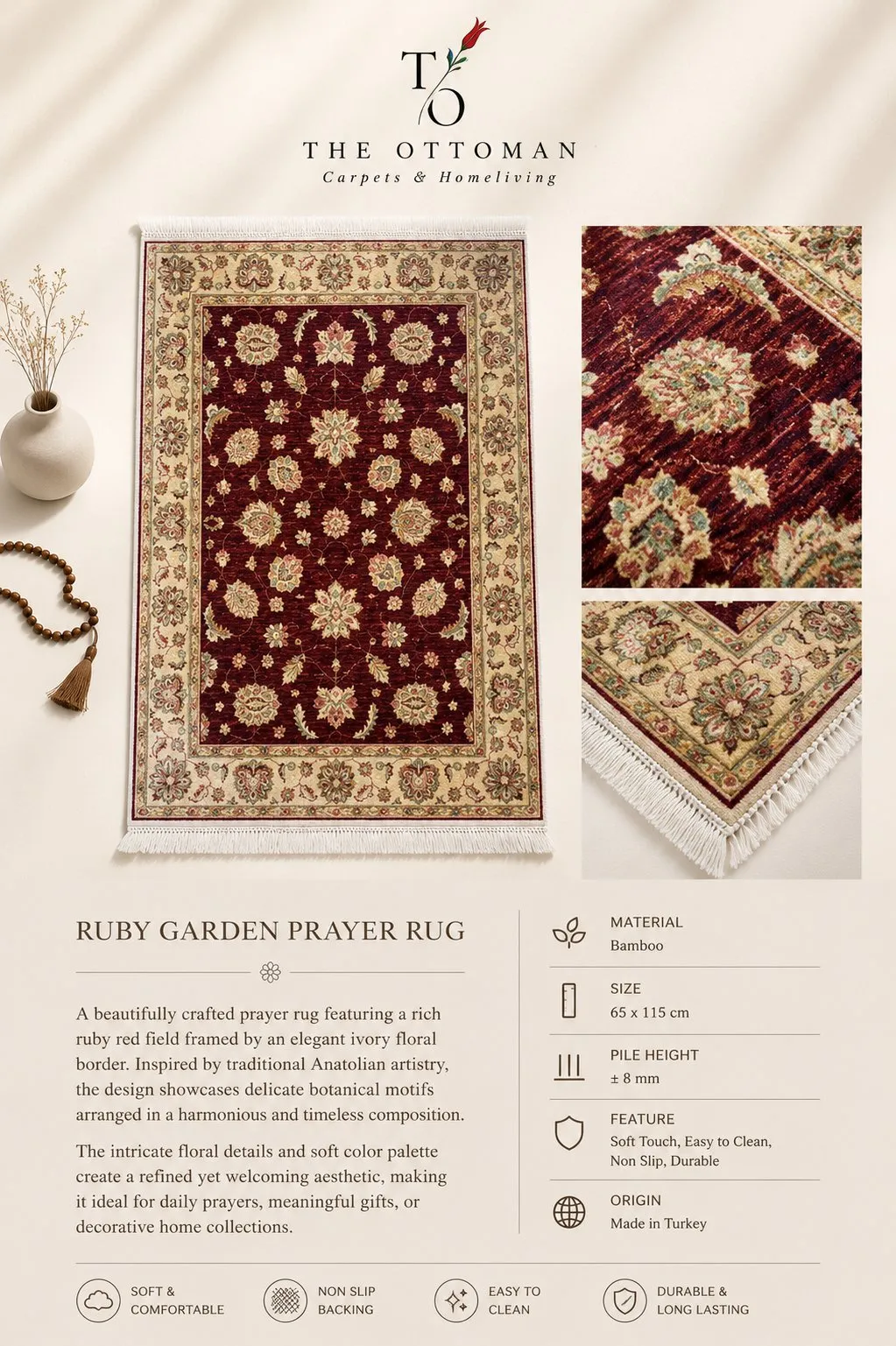 Ruby Garden Prayer Rug