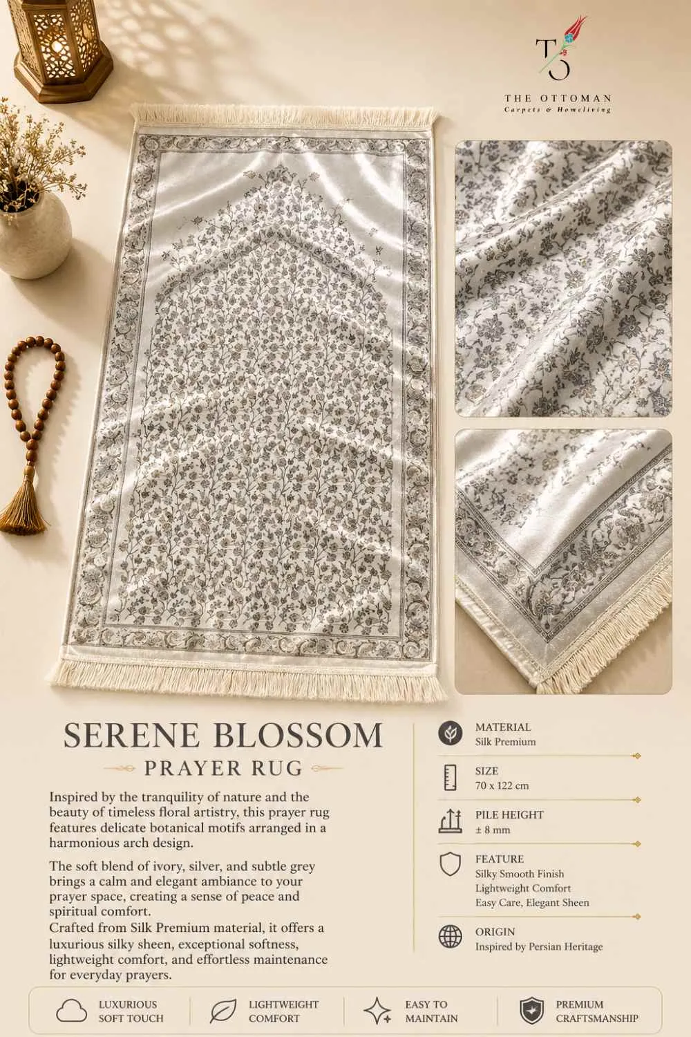 Serene Blossom Prayer Rug