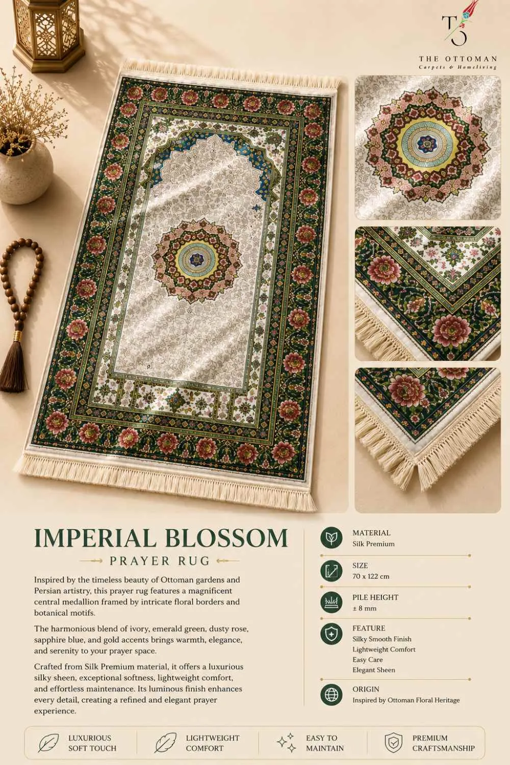 Imperial Blossom Prayer Rug