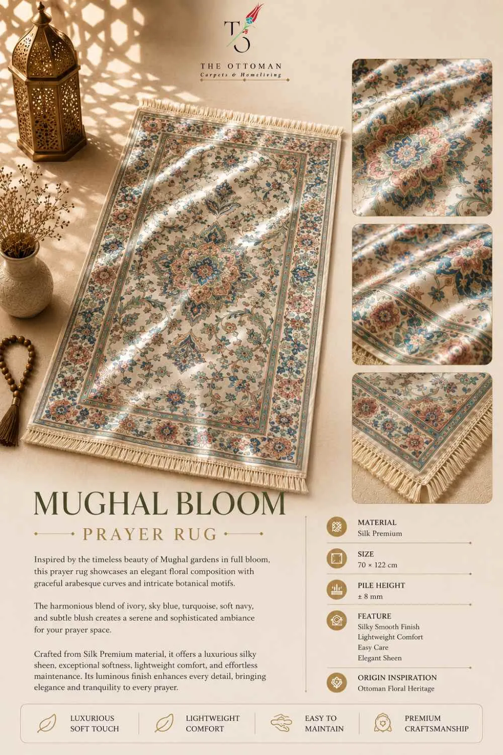 Mughal Bloom Prayer Rug