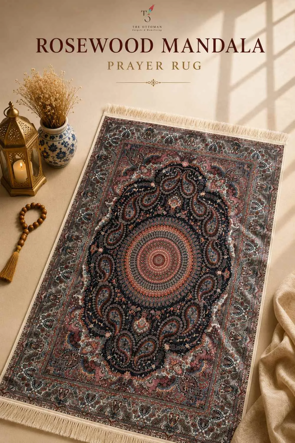Rosewood Mandala Prayer Rug