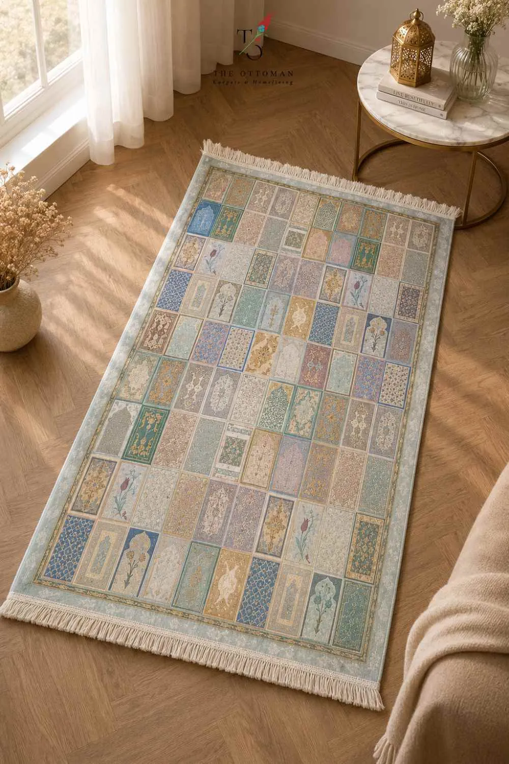 OTTOMAN SERENITY SILK ART PRAYER RUG