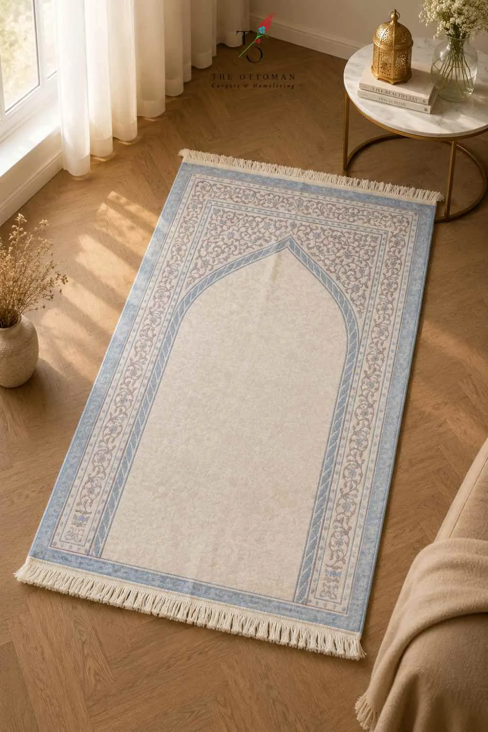 OTTOMAN SERENITY SILK ART PRAYER RUG