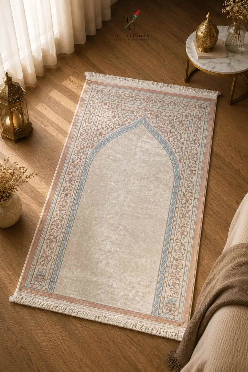 OTTOMAN ELEGANCE SILK ART PRAYER RUG