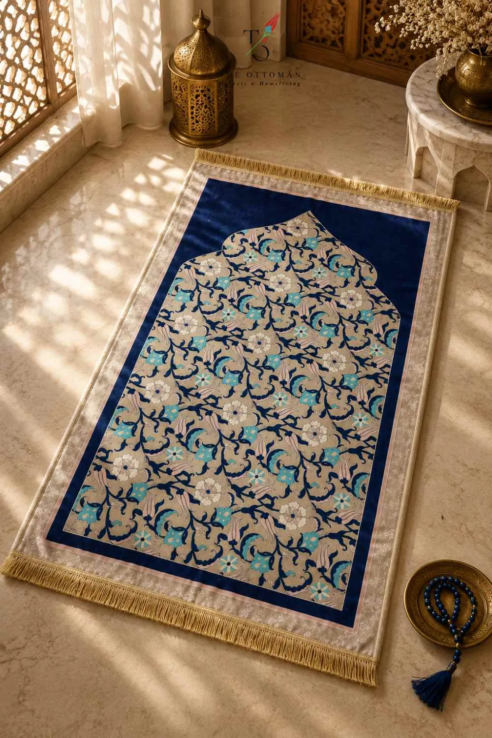 OTTOMAN SERENITY SILK ART PRAYER RUG