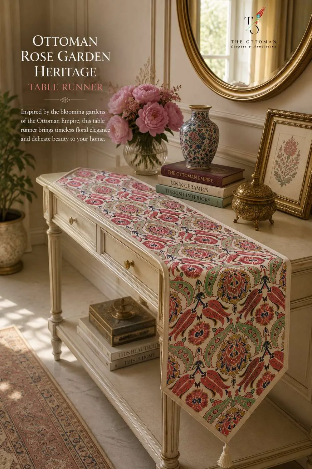 Ottoman Rose Garden Heritage Table Runner
