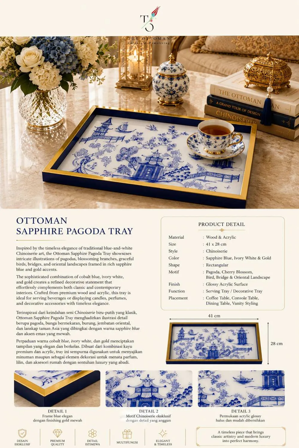 Ottoman Sapphire Pagoda Tray