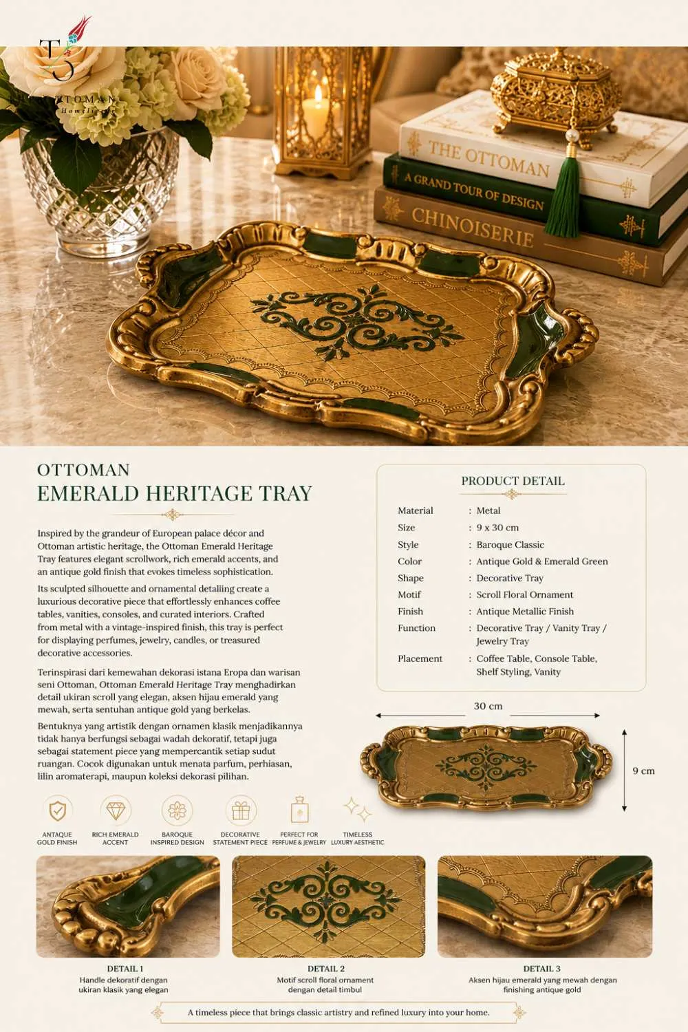 Ottoman Emerald Heritage Tray