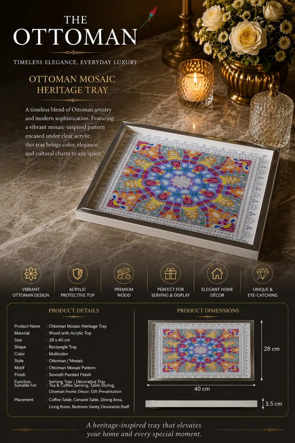 Ottoman Mosaic Heritage Tray