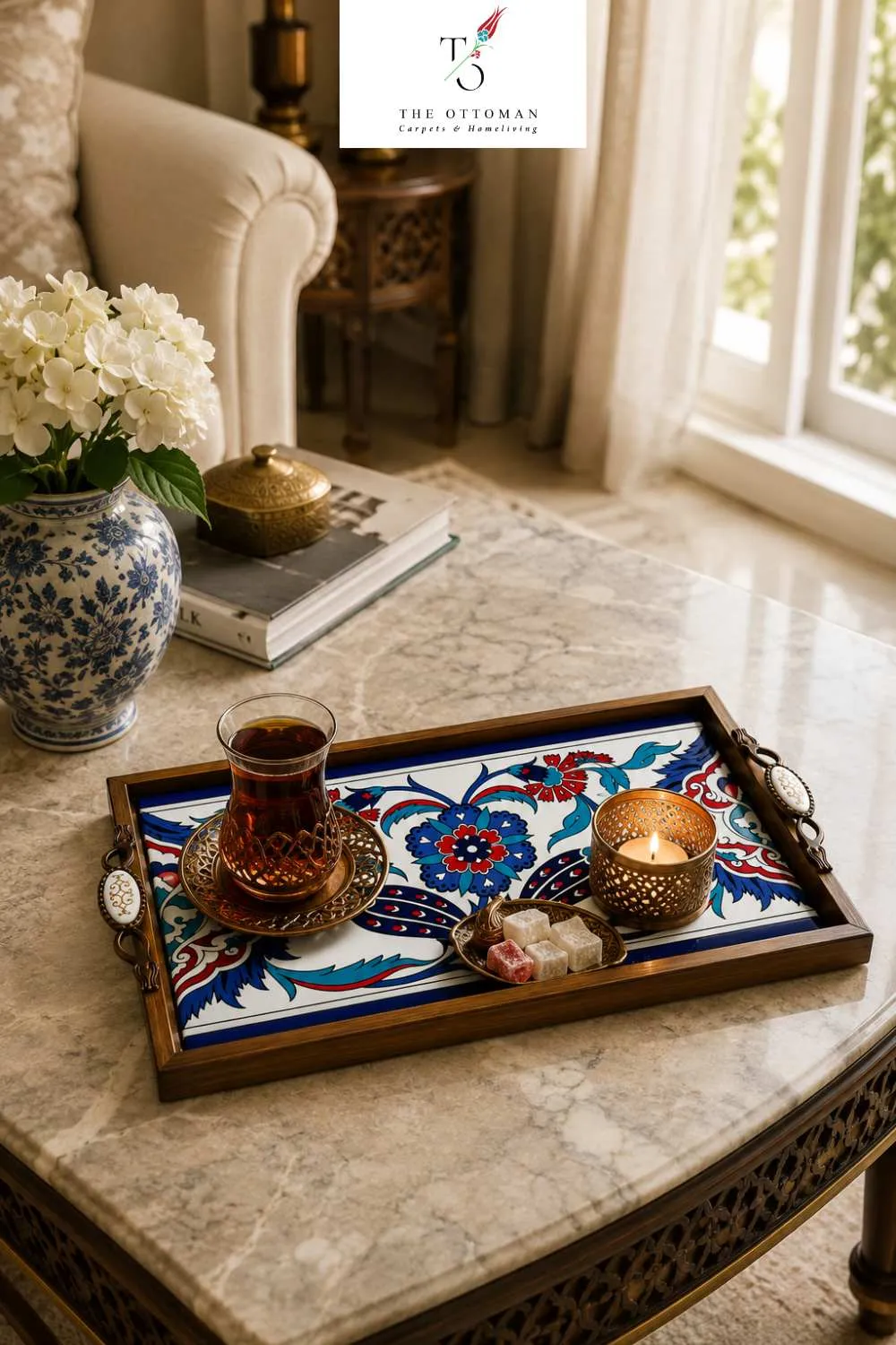 Ottoman Floral Heritage Ceramic Tray
